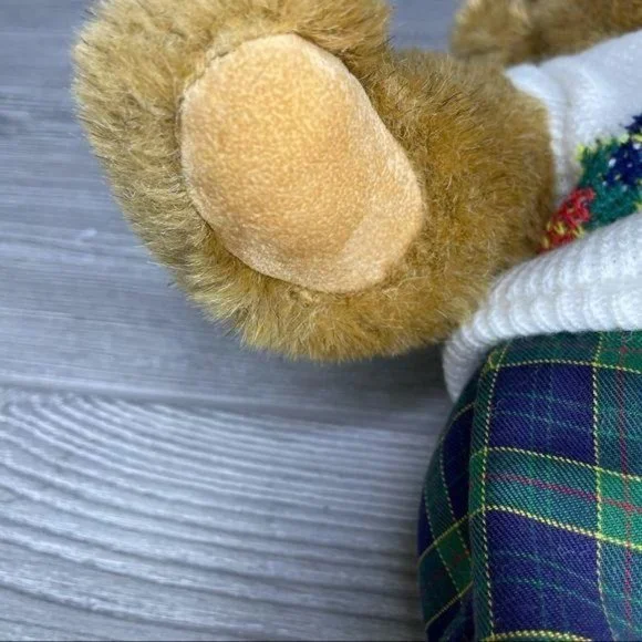 15“ Vermont teddy bear with clothes light brown needs repair arm is off - Picture 5 of 13